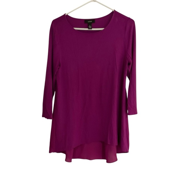 Alfani Pink Tunic with Asymmetrical Hem and 3/4 Sleeves - Picture 1 of 3
